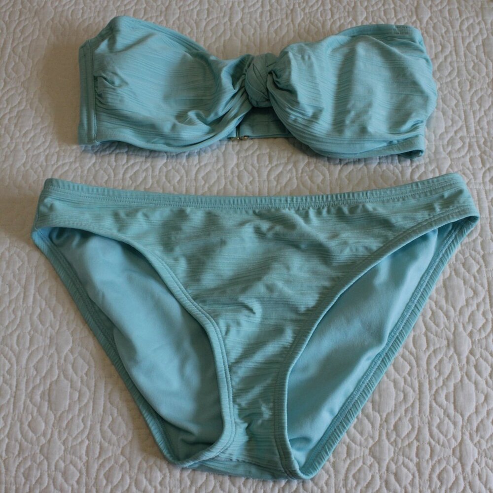 Baby blue Shade & Shore strapless bikini